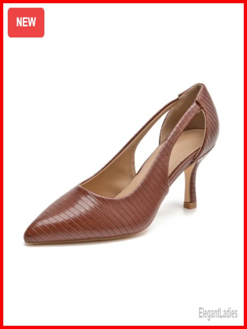 Women's Pointed Toe Kitten Heel Pump Shoes Cut Out Dress Shoes for Office